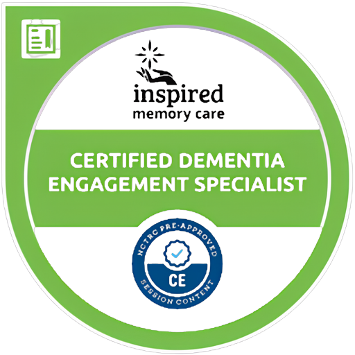 Inspired Memory Care Certified Dementia Engagement Specialist badge