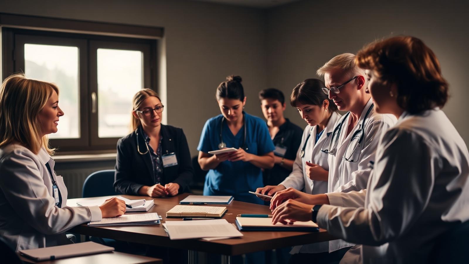 Healthcare professionals participating in a specialized training session